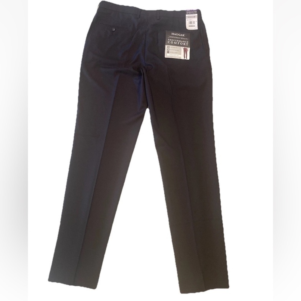 Haggar Mens Black 36x34 Performance Comfort Stretch Dress Pants NWT, $70 MSRP - Picture 2 of 6